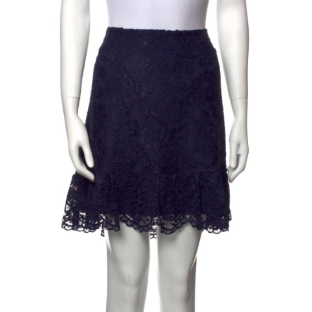 Draper James New Size 6 Navy Blue Tulip Lace Mini Skirt